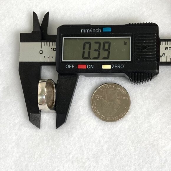 VTG Sterling Silver 925 7 Row Marcasite Rectangular Wide Band Ring Sz 5.5 - Picture 13 of 16